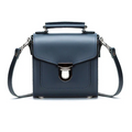 Handmade Leather Sugarcube Handbag - Navy Zatchels