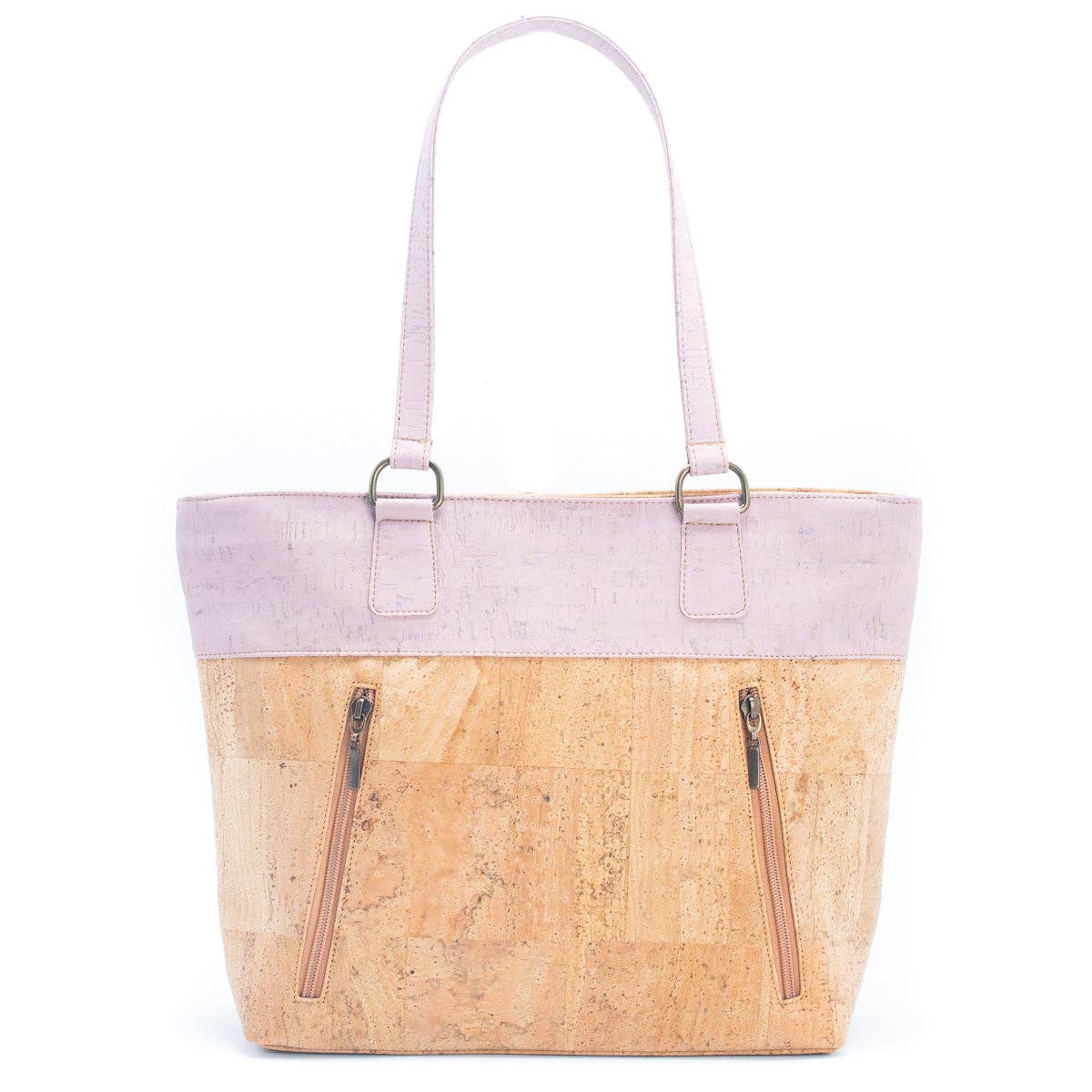 Cork with Color Charcoal style zipper women handbag BAGP-116 Corkadia