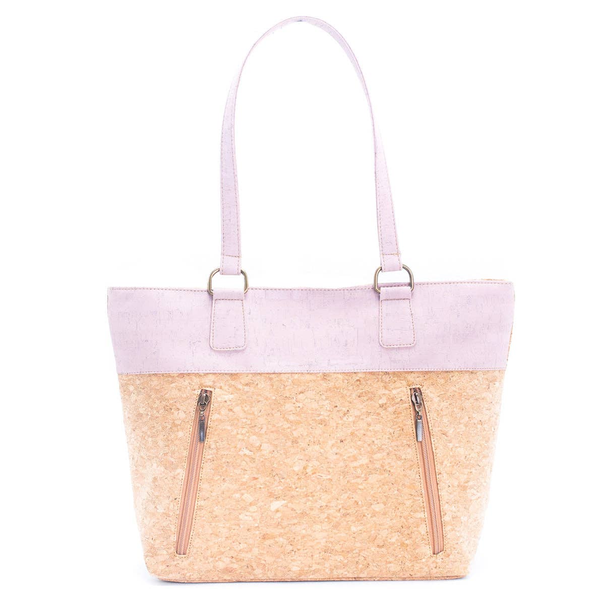 Cork with Color Charcoal style zipper women handbag BAGP-116 Corkadia