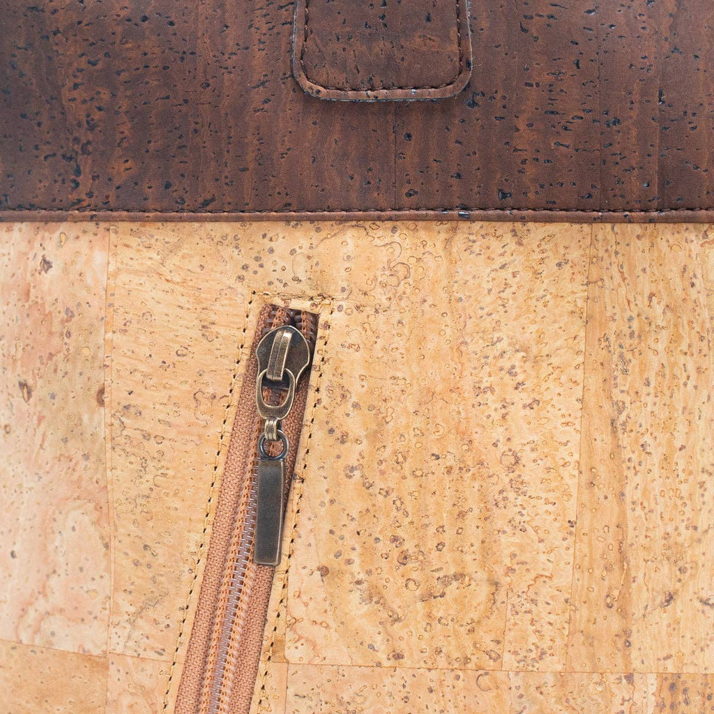 Cork with Color Charcoal style zipper women handbag BAGP-116 Corkadia