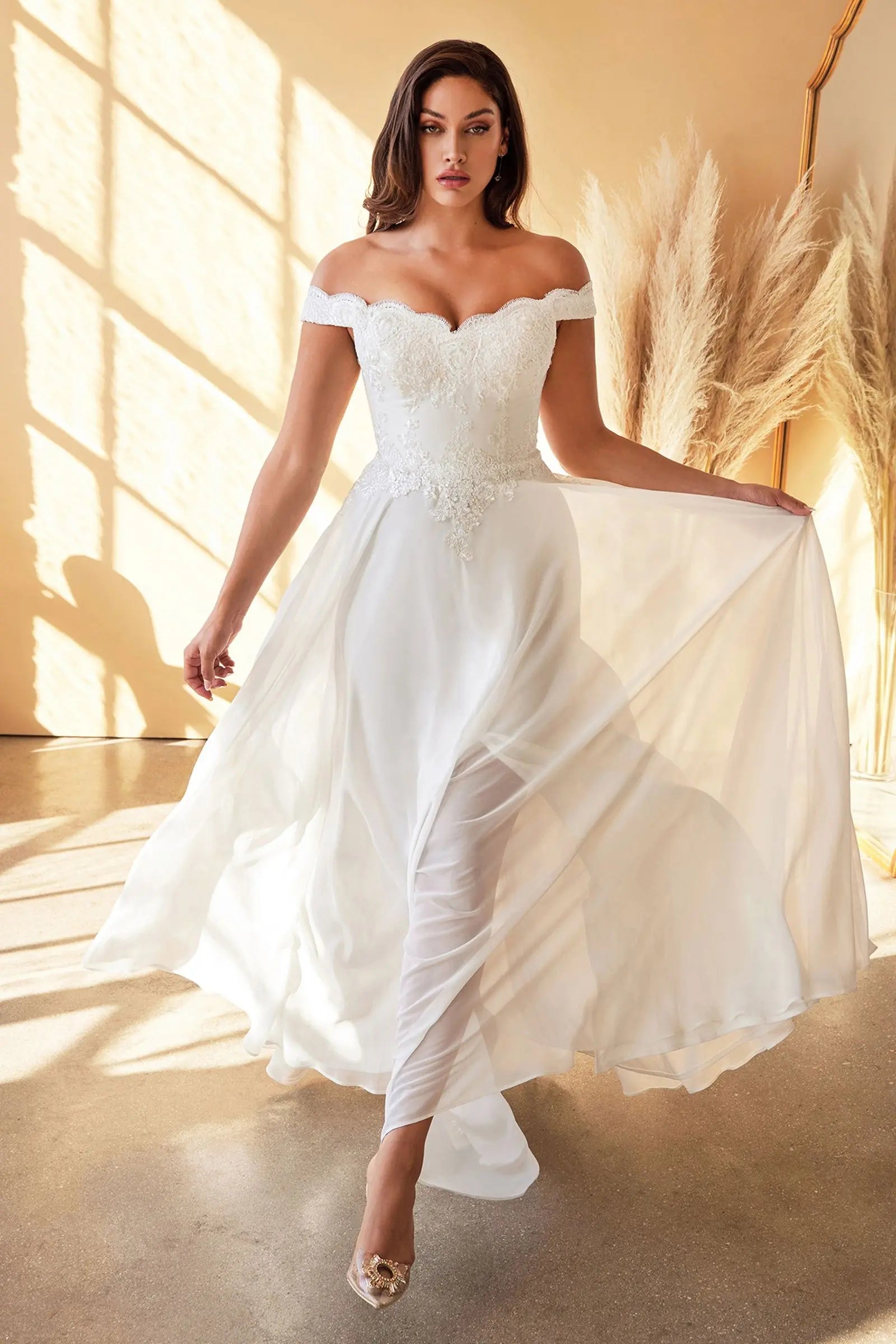 Lacelet Off The Shoulder Bridal Gown Tux-USA