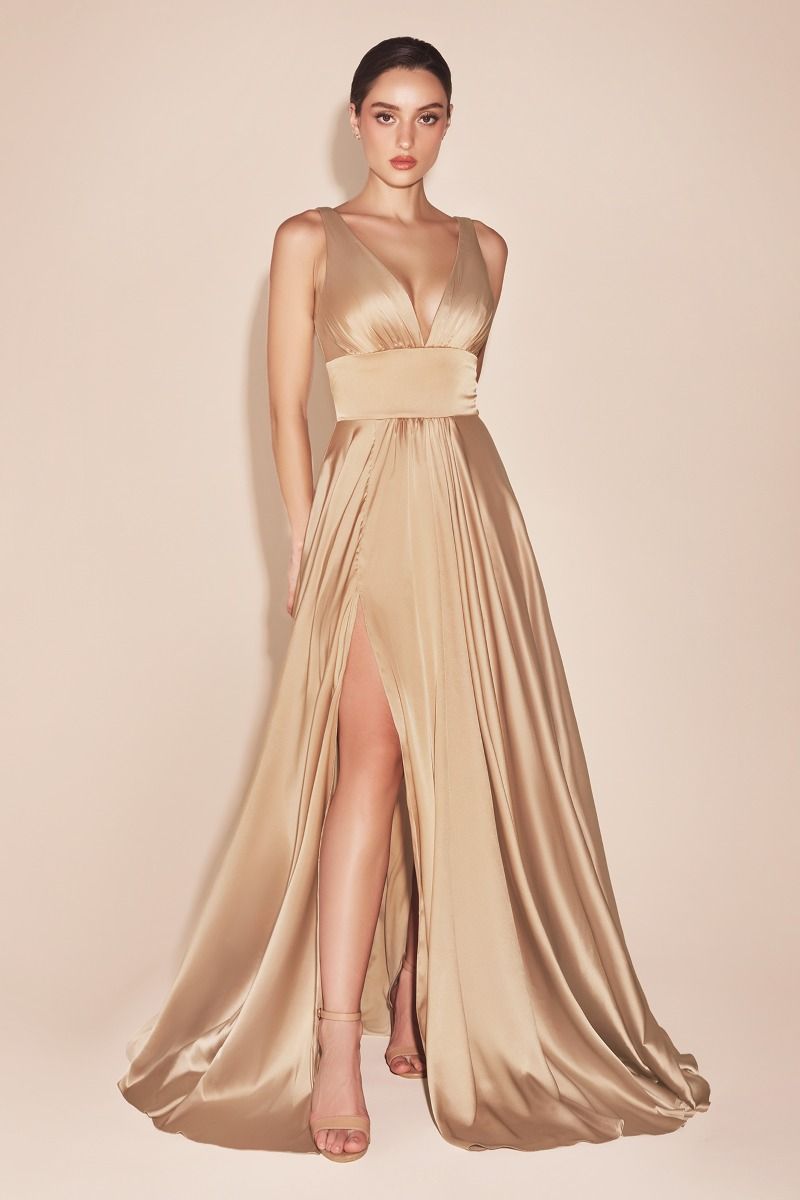 Soft Satin A-Line Dress Tux-USA