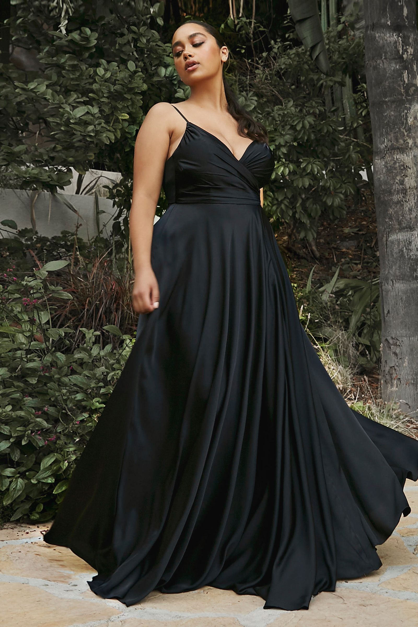Sweetheart Neckline Soft Satin A-Line Curvy Fit Tux-USA