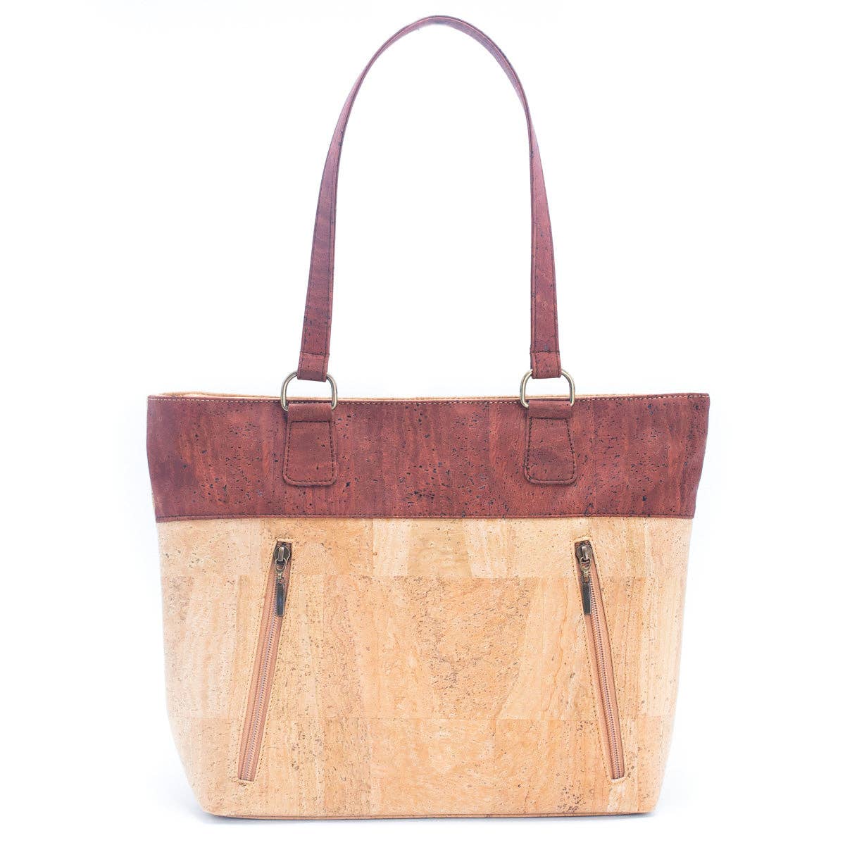Cork with Color Charcoal style zipper women handbag BAGP-116 Corkadia