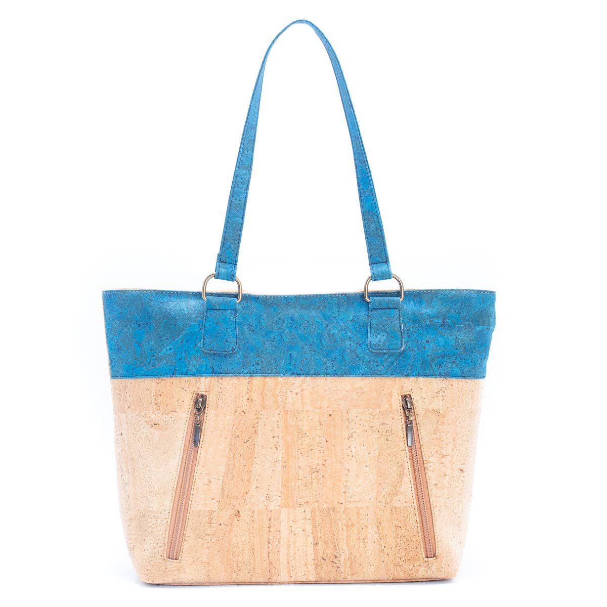 Cork with Color Charcoal style zipper women handbag BAGP-116 Corkadia