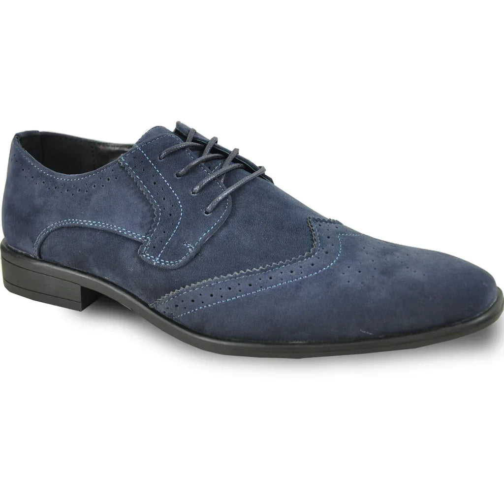 BRAVO Men Dress Shoe KING-3 Wingtip Oxford Shoe Blue Tux-USA