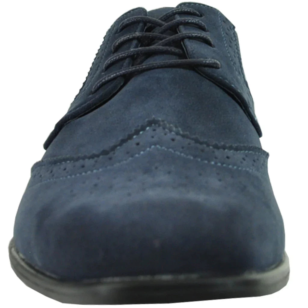 BRAVO Men Dress Shoe KING-3 Wingtip Oxford Shoe Blue Tux-USA