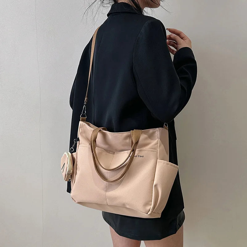 Women's Oxford Tote Crossbody Shoulder Handbag (Khaki) OBA