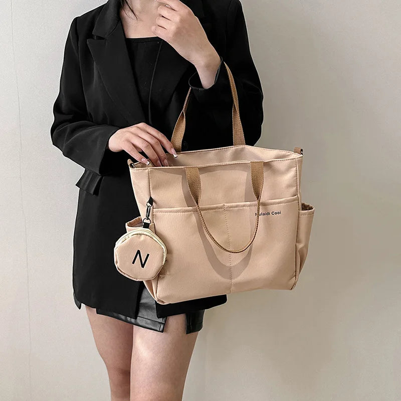 Women's Oxford Tote Crossbody Shoulder Handbag (Khaki) OBA