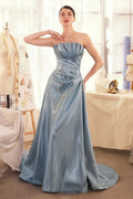 Pleated Origami Liquid Taffeta Gown Tux-USA