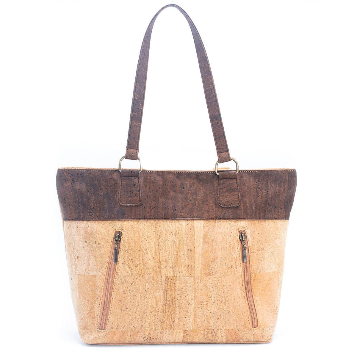 Cork with Color Charcoal style zipper women handbag BAGP-116 Corkadia