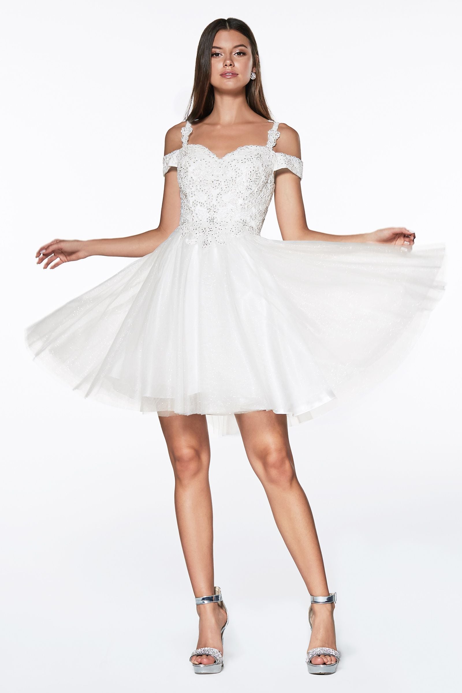 Off The Shoulder Lace Cocktail Dress Tux-USA