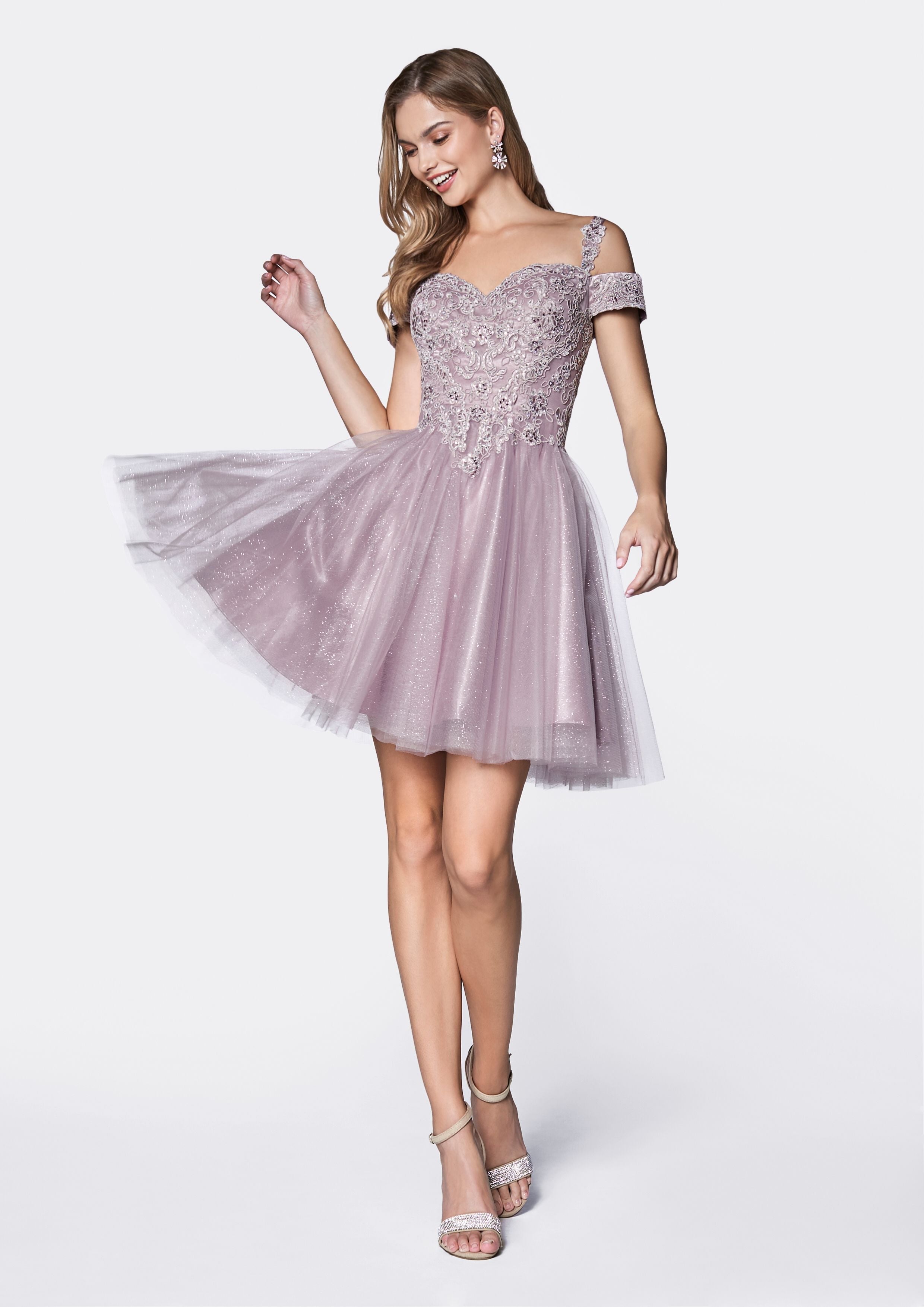 Off The Shoulder Lace Cocktail Dress Tux-USA