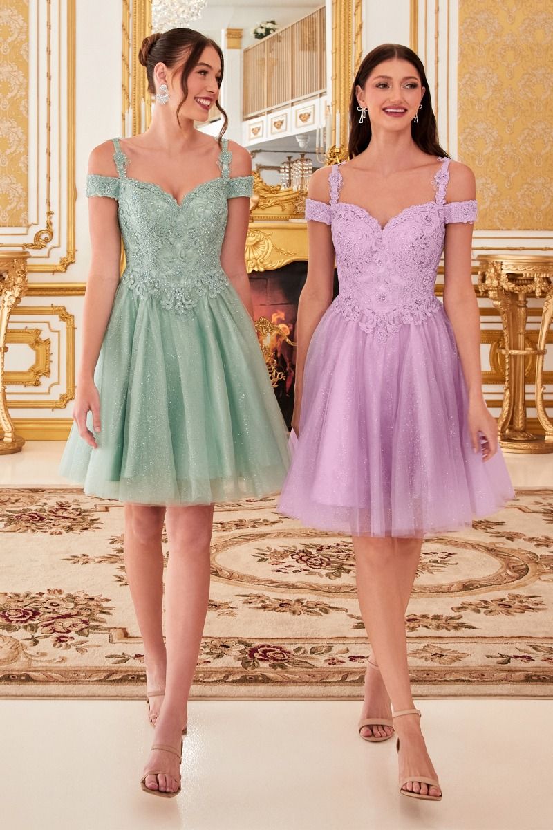 Off The Shoulder Lace Cocktail Dress Tux-USA
