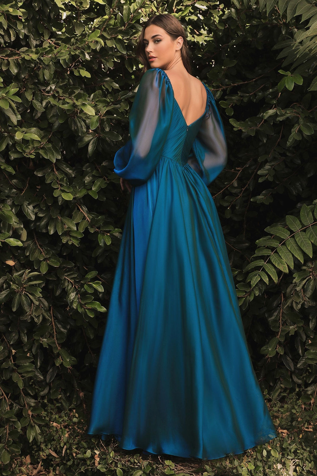 Long Sleeve Chiffon A-Line Dress Tux-USA