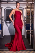 Stetch Satin Fitted Dress Tux-USA