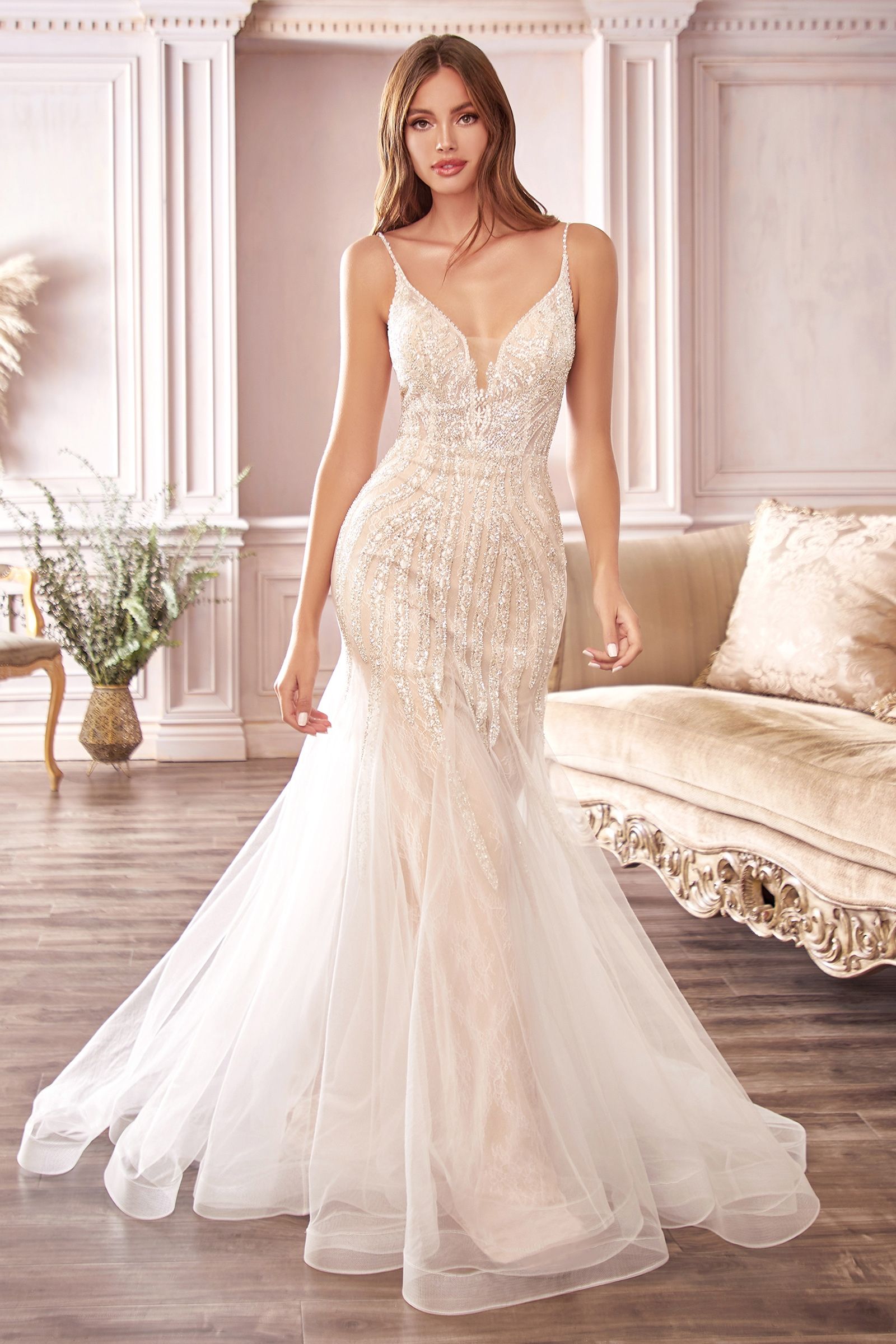 Beaded Mermaid Wedding Dress Tux-USA