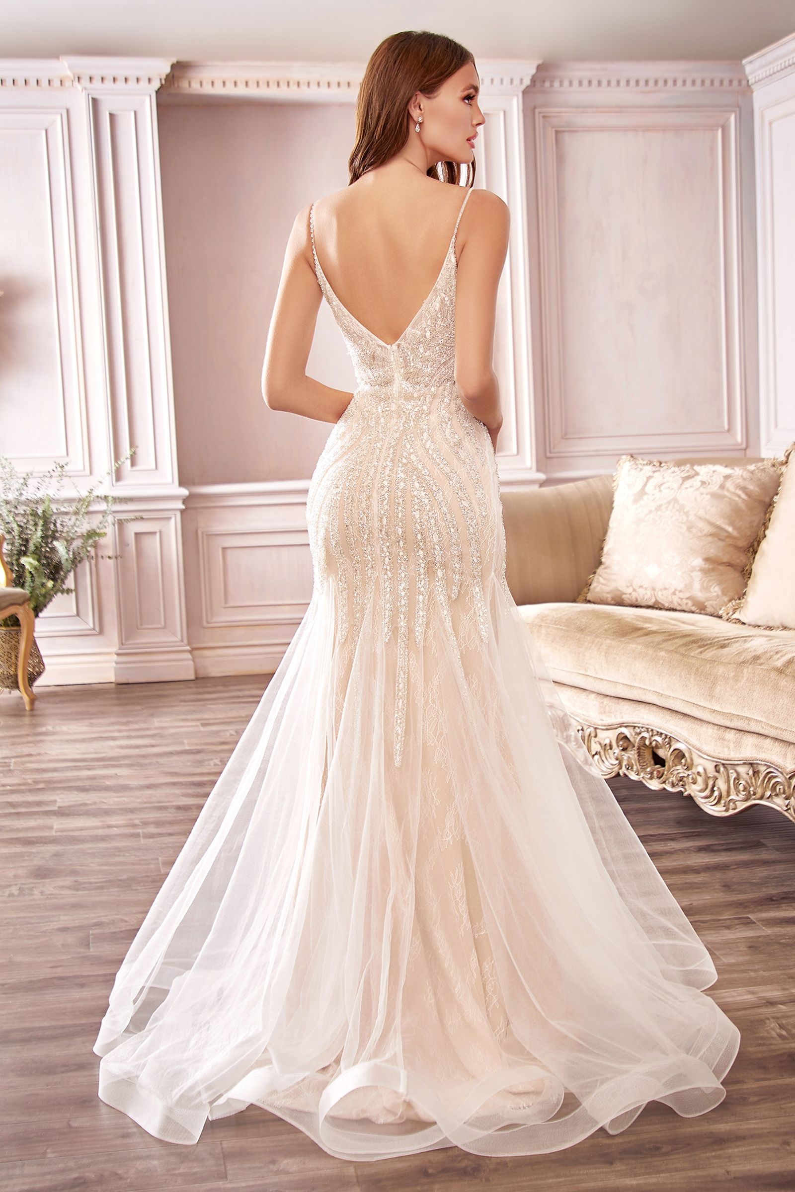 Beaded Mermaid Wedding Dress Tux-USA