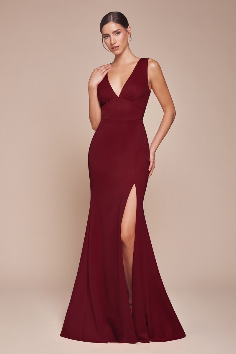 Fitted V-Neck Mermaid Dress Tux-USA