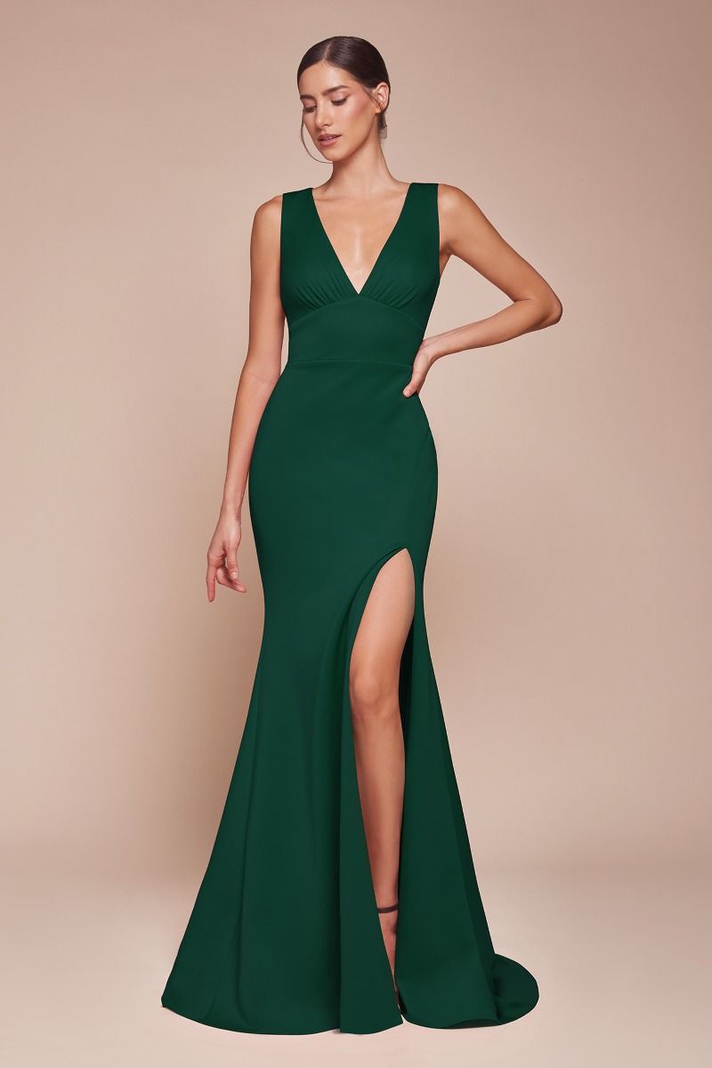 Fitted V-Neck Mermaid Dress Tux-USA