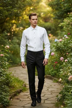 "Charles" White Spread Collar Tuxedo Shirt-1
