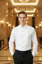 "Charles" White Spread Collar Tuxedo Shirt-0