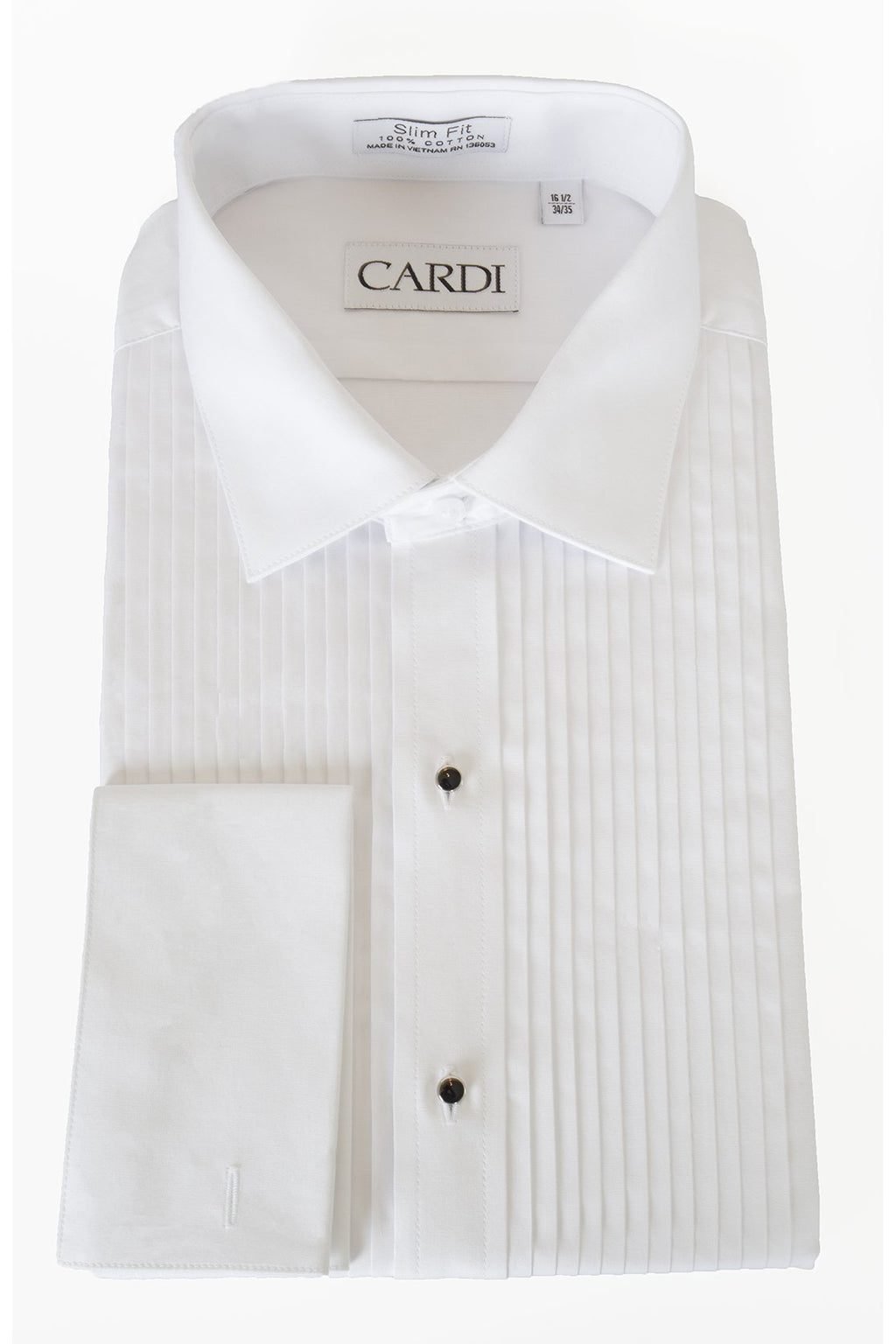 "Charles" White Spread Collar Tuxedo Shirt-5