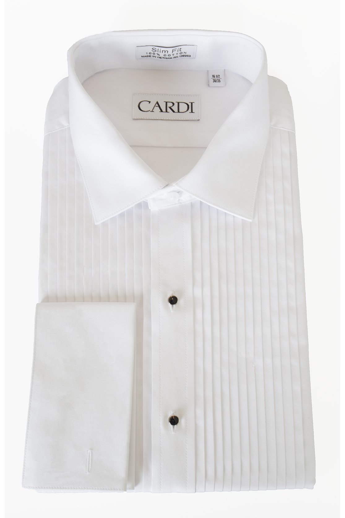 "Charles" White Spread Collar Tuxedo Shirt-5