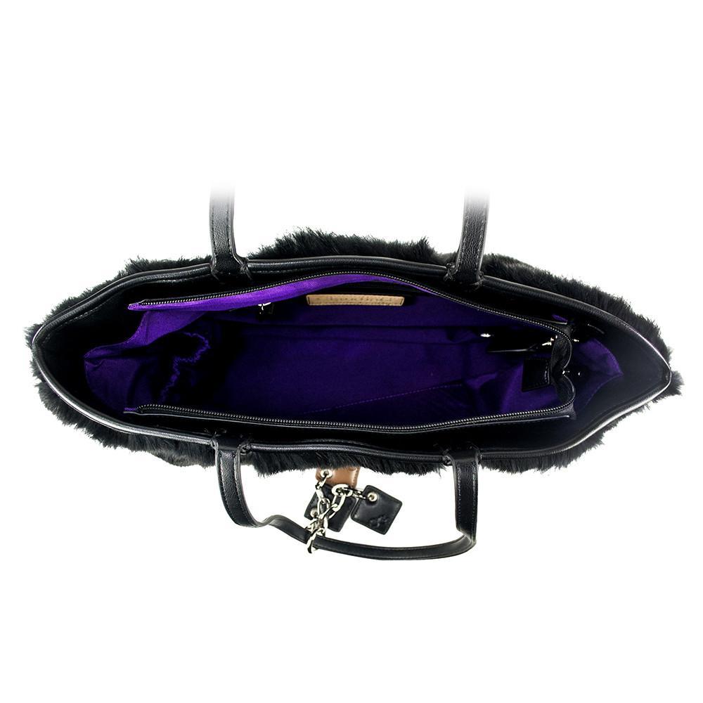 Olivia Fur+Leather Handbag - Black ClaudiaG