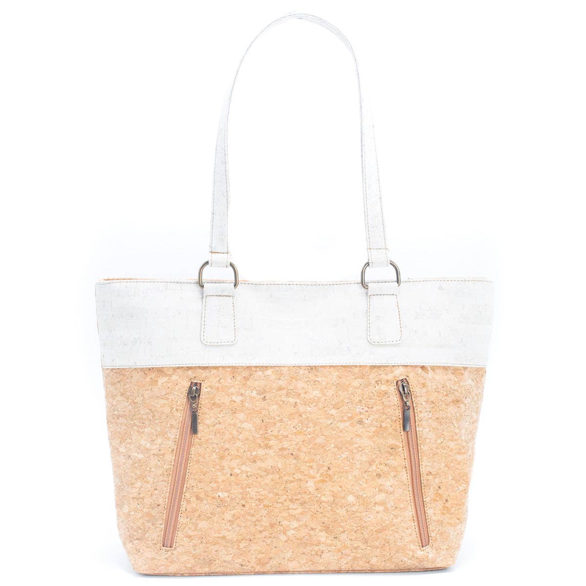 Cork with Color Charcoal style zipper women handbag BAGP-116 Corkadia