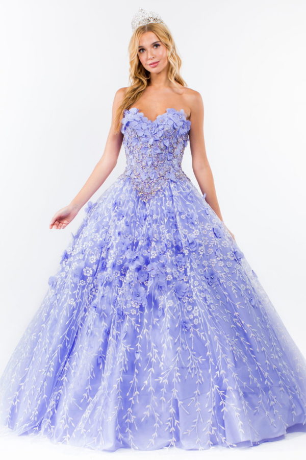 Sweetheart Neckline Beads and Jewel Embellished Bodice Quinceanera Dress w/ Mesh Cape Tux-USA