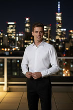 "Jamison" White Twill Spread Collar Dress Shirt-2