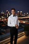 "Jamison" White Twill Spread Collar Dress Shirt-0