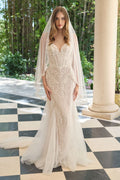 Mermaid Bridal Gown Strapless Sweetheart Neckline and Sheer Tux-USA